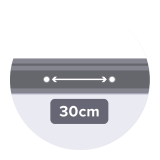 Om de 30 cm