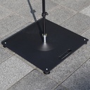 Heavy metal baseplate for fiberglass poles