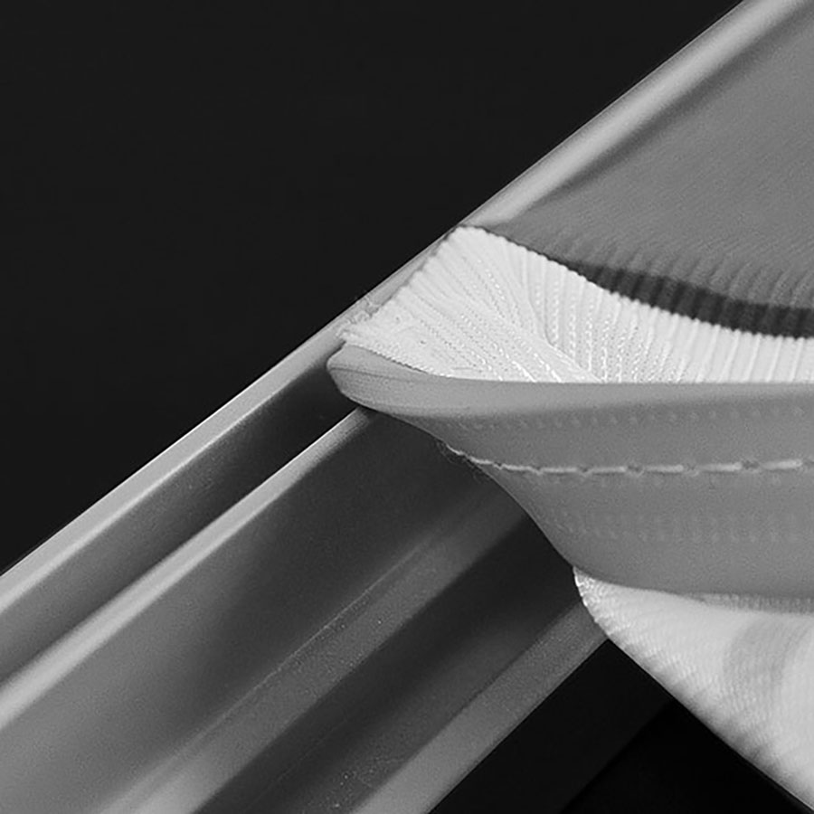 Peesdoek + textielframe