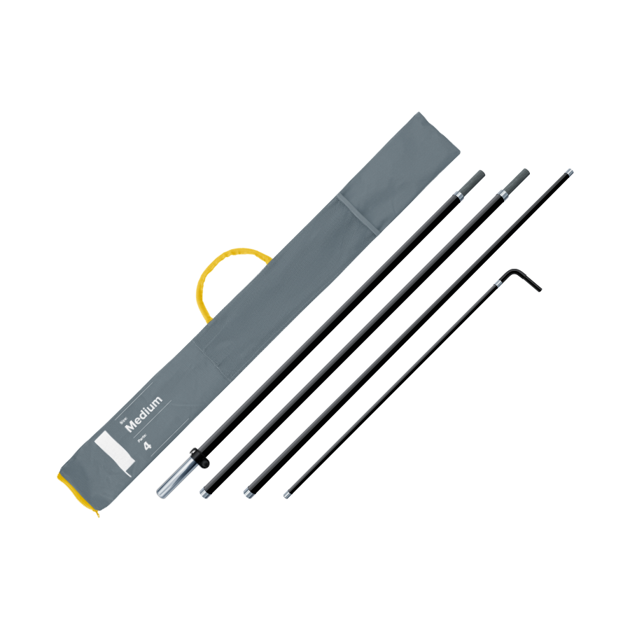 Beachflag stok square fiberglass - medium (nieuw)