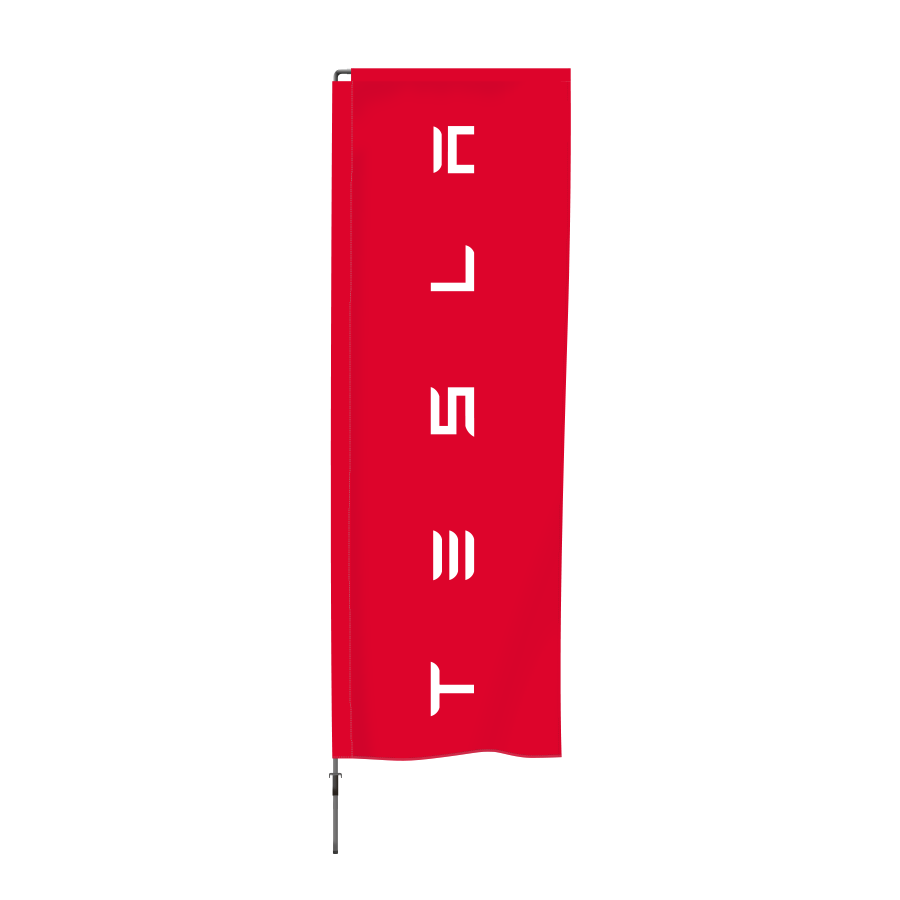 Tesla Beachflag doek Square Medium - Rood